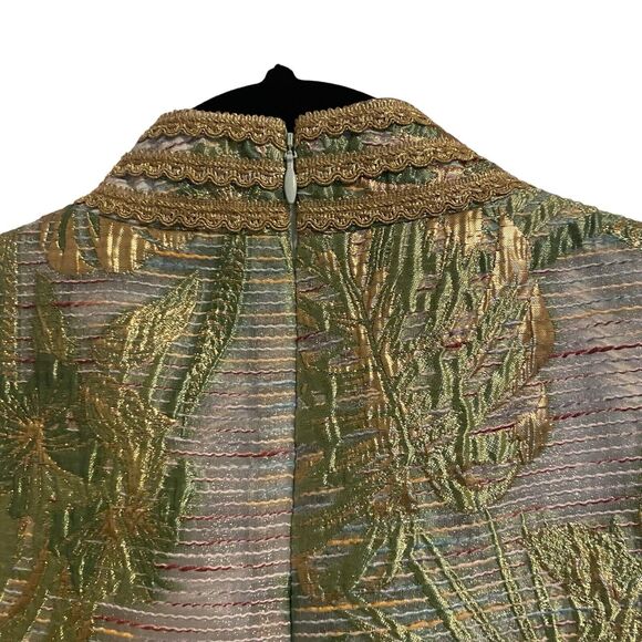 Alex Marie Savannah Dress Sz 4 Mock Neck Sheath Cocktail Leaf Old Money #300 - Picture 8 of 12